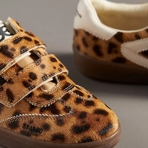 Sam Edelman Talia Leopard Brahama Hair Velcro Sneakers 9 - Picture 8 of 9
